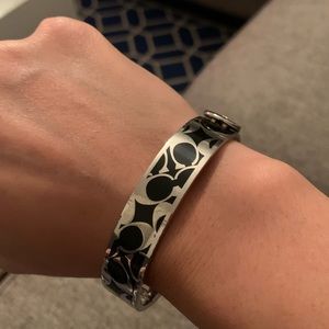 Coach black and silver bangle